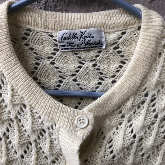 Vtg Cuddle Knit Wintuck Cardigan Sweater - Picture 3 of 4